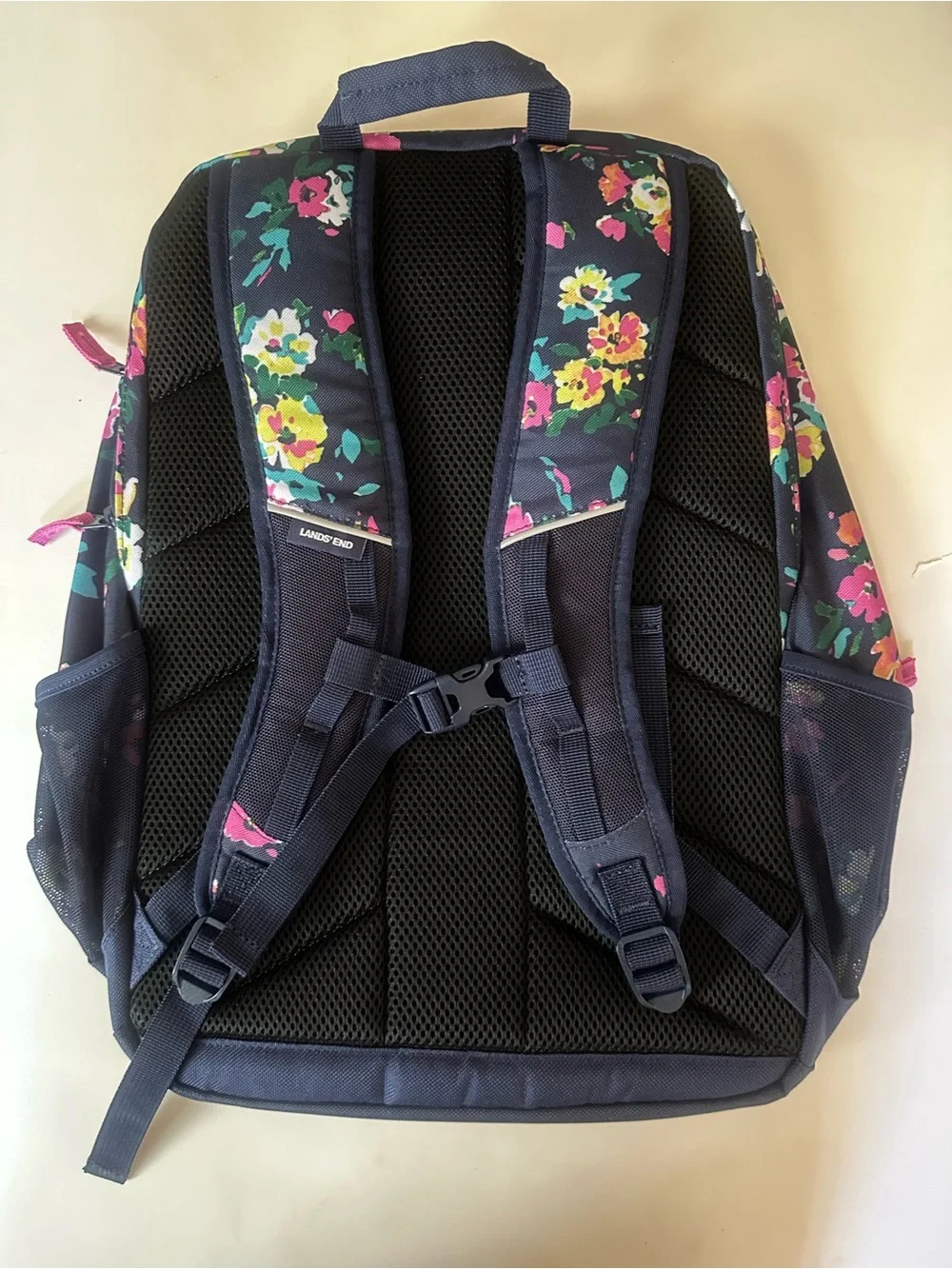 Lands' End Backpack Kids ClassMate Large Backpack Navy Floral NWT